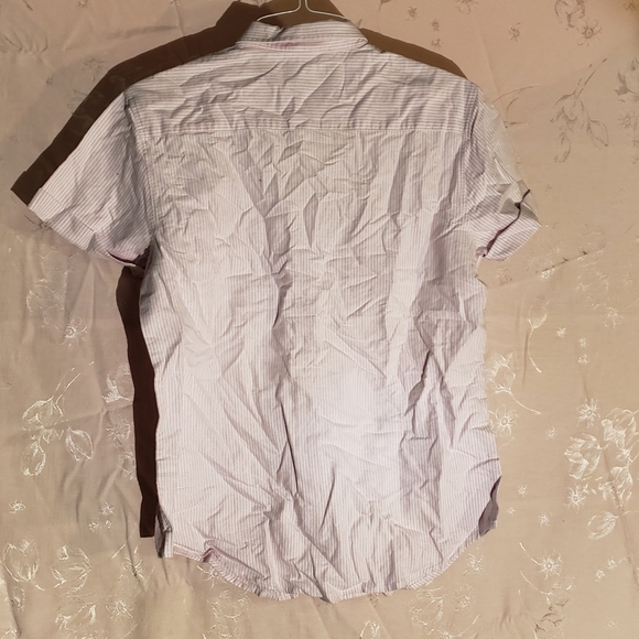 Pink and while stripe button down - Picture 2 of 2